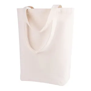 Toptan özel logo ve boyut baskı logosu % tekrar kullanılabilir alışveriş poşetleri pamuk tuval bakkal alışveriş askı Tote çanta
