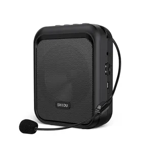 Shidu mini amplificador de som m100, portátil, recarregável, pa, alto-falante bluetooth, amplificador de voz para professores