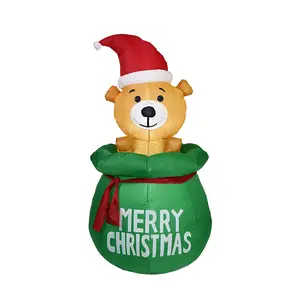 Ngoài Trời LED Inflatable Giáng Sinh 1.5M/5ft Puppy XMAS Trang Trí Giáng Sinh Inflatable Đồ Trang Trí Cho Giáng Sinh Trang Trí