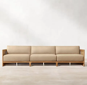 Venta directa de fábrica BOHO Mix-material Moderno Eco Agua UV Resist Madera de teca Muebles de exterior Sofá Conjunto Jardín Villa Hotel Resort - Product Image 5