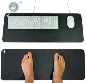 Factory Wholesale Logo And Size Customized Grounding Earthed Black Rubber Mat Grounding Pad With Wrist Straps Mouse Keyboard Mat