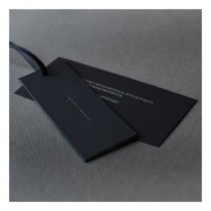 Matte Black Paper Hangtags for <b>Clothes</b> Luxury Gold Stamping Logo Clothing Hang <b>Tag</b> Brand Label Swing <b>Tag</b> Hanging <b>Tags</b> - Product Image 1