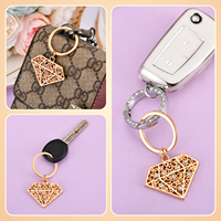 Porte-clés en forme de diamant doré pour la décoration de fête, souvenirs de mariage, porte-clés pour la fête nuptiale, cadeau de remerciement de mariage