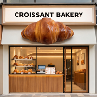 Décorations de vitrine personnalisées, statue de pain illuminée en fibre de verre renforcée, sculpture artisanale pour l'entrée d'une boulangerie