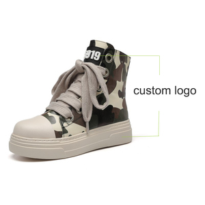 Chaussures pour femmes personnalisées 2023 Nouveau design Baskets de marche montantes épaisses en dentelle épaisse pour femmes et dames Chaussures de sport Bottes - Product Image 3