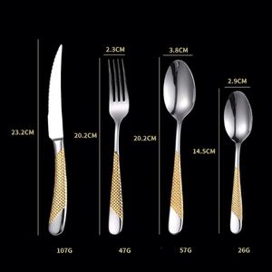 Cross <b>Border</b> Star Diamond 4-Piece Reusable Stainless Steel Tableware Set for Hotels Western Restaurants Includes <b>Fork</b> Knife - Product Image 3