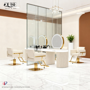 Sedia da Barbiere Regolabile in Pelle Bianca di Alta Qualità per Salone di Bellezza - Product Image 2