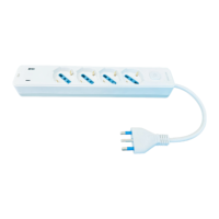 16A Italie Prise USB + C 4 positions Prise de courant italienne Interrupteur 4 prises pour usage domestique 1.5m Longueur de câble 16A nominale"