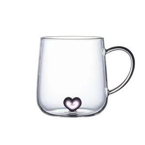 Popolare Tazza in <span class=keywords><strong>Vetro</strong></span> Borosilicato Colorato da 400ml con Manico a Forma <span class=keywords><strong>di</strong></span> Cuore, Fatta a Mano, Lavabile in Lavastoviglie e Adatta al Microonde - Product Image 6