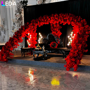 Arco Floral Metálico Rojo Grande de Lujo para Bodas y Fiestas, Fondo de Hierro para Eventos LEDA - Product Image 1