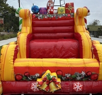 Canapé gonflable géant de Noël de qualité commerciale pour l'extérieur, traîneau du Père Noël gonflable, chaise photo pour enfants