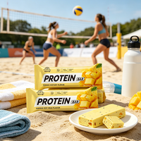 Barre protéinée au lait de soja et mangue avec protéines végétales, pois, amandes, avoine et graines de chia, marque privée OEM