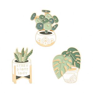 Cute Cartoon Potted Succulents Chain Lapel Pin Making <b>Milk</b> <b>Box</b> Hard Enamel Custom Metal Lapel Pin - Product Image 1