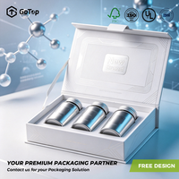   Boîte cadeau certifiée pour compléments alimentaires, emballage de luxe à fermeture magnétique, logo personnalisé, emballage de produits de santé en 3 pots
