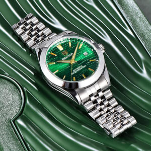 Reloj Mecánico Automático para Hombre Benyar, Esfera Azul, Correa de Acero Inoxidable, Resistente al Agua, Calendario, Luminoso, BY-5209M - Product Image 4