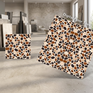Carreaux de sol en céramique gaufrés 30x30cm, finition mate rustique, surface en pierre rectifiée - Product Image 1