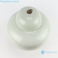 RZPI67 Vase en céramique émaillée blanche antique chinoise ancienne théière en argile avec couvercles à anneaux en cuivre Pot de rangement en porcelaine Décoration intérieure