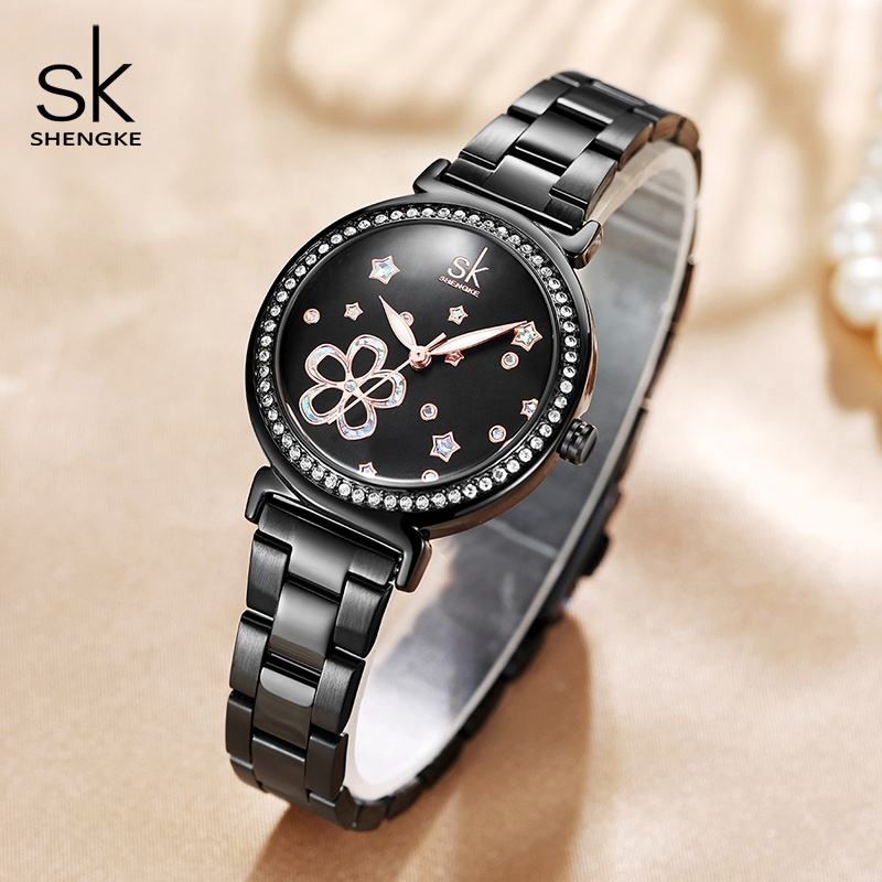SK Elegant Watches Best Christmas Gifts Wrist Watch Ladies Luxury Custom  Logo Stainless Steel Strap Women Watches With Box