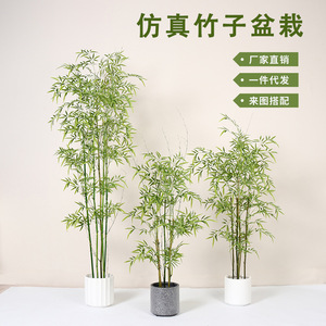 Bonsaï artificiel en bambou Dream Castle, 100 cm-200 cm, décoration intérieure et extérieure, plante verte en plastique, style minimaliste - Product Image 1
