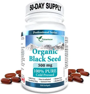 Black Seed Oil 500mg Softgel Capsules Cold Pressed Nigella Sativa Pills Non-GMO Gluten Free Supplement Black Seed Oil Softgel