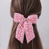 Accessoire de cheveux coréen pour femme, nœud perlé, pince à cheveux à ressort, collection Printemps 2026