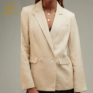 Mantel setelan kecil warna murni pakaian bisnis atasan longgar Blazer produk Trending katun poliester keluaran musim gugur 2024 wanita baru