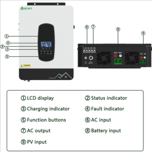 SUMTオフグリッドハイブリッドソーラーインバーター1.8KW 3KW 3.8KW 6.2KW純粋な正弦波MPPT充電器リチウム電池エネルギー貯蔵システム - Product Image 4