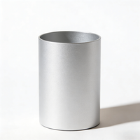 Service personnalisé de tournage et de fraisage CNC en métal aluminium Porte-stylo rond de haute qualité Boîte à stylos de bureau de luxe Texture luxueuse