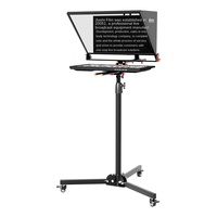 Téléprompteur vidéo premium Jashi, grand écran, diffusion en direct et prompteur de discours pour appareils photo reflex numériques avec support à roulettes