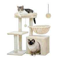 Fabricant personnalisé de luxe de haute qualité moderne grande crème en peluche arbre à chat tour grattoir créatif arbre à chat maison