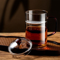Tasse à thé en verre Hxglass de style chinois minimaliste, résistante à la chaleur, avec infuseur en verre, fabrication de verrerie en gros