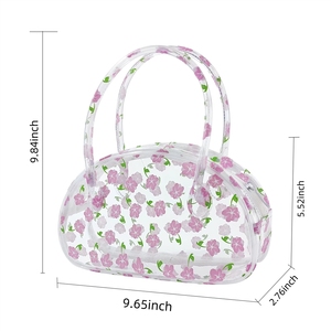 Borsa per il Trucco in PVC Trasparente Personalizzata, Pochette Cosmetica con Logo Personalizzato per Viaggi, Articoli da Toeletta, Stile <span class=keywords><strong>Pieghevole</strong></span>, Ampia Disponibilità, Colori Assortiti - Product Image 1