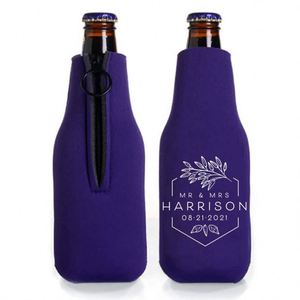Nevera Portátil Plegable de Espuma con Cremallera para Regalos de Boda Personalizados, Aisladores de Bebidas, Porta Botellas, Recuerdos de Fiesta - Product Image 1