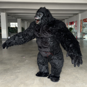 Inflável Black Gorilla <span class=keywords><strong>Mascot</strong></span> Costume Big Styling Páscoa Holiday Dress Props para Walked Doll Performance para Festas de Aniversário - Product Image 4