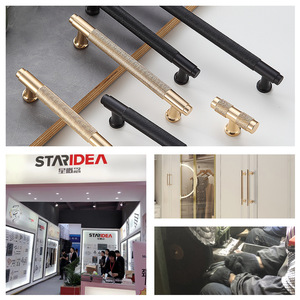 Furniture Handle Bar Aluminum Alloy <b>Black</b> Gold Minimalist Wardrobe Cabinet <b>Door</b> <b>Knob</b> Durable Die Casting - Product Image 4