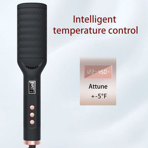 Plancha de Pelo Iónica Infrarroja Portátil de Doble Voltaje para Mujer con Pantalla LCD y Cepillo Eléctrico de Titanio, 1 Año de Garantía, para Uso Doméstico y Hotelero - Product Image 4