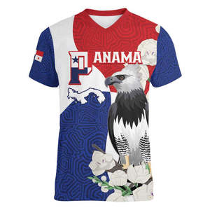 Camiseta personalizada Panamá para hombre con cuello en V <span class=keywords><strong>Harpy</strong></span> Eagle Bird estilo Grunge poliéster transpirable y camiseta de moda - Product Image 1