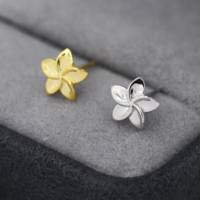 925 Sterling Silber Opal Hawaiian Plume ria Frangipani Blumen Ohr stecker