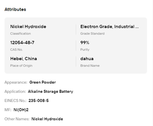 Bulk High <b>Stability</b> Nickel Hydroxide Powder for Nickel Metal Hydride Battery Manufacturing - Product Image 6