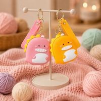 Porte-monnaie en caoutchouc écologique mignon pour enfants, sac de rangement étanche, pendentif porte-clés dinosaure, dessin animé, léger