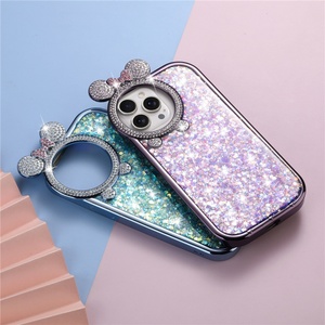 Luxury Cute Diamond Shiny Glitter Mouse Ear Mobile Phone <b>Cover</b> Shell <b>Protector</b> Accessories Case for iPhone 15 14 13 12 11 - Product Image 6