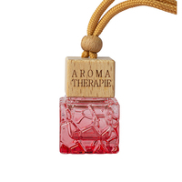 Diffuseur d'huiles essentielles suspendues de 10ml, flacons de bouteille de pendentif d'aromathérapie de parfum de désodorisant de voiture carré en verre clair vide