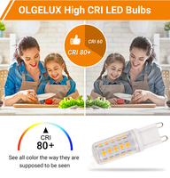 Ampoule LED G9 3W, boîtier en céramique, AC220-240V, non dimmable, CRI80, 2700K-6500K, multi-CCT, driver IC, lampe LED G9