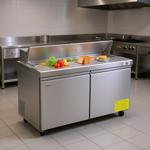 Tavolo refrigerato commerciale per la preparazione di sandwich, 2 ante, acciaio inox, da 2°C a 8°C, raffreddamento elettrico, attrezzatura per ristoranti - Product Image 2