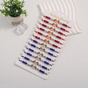 ใหม่2024สร้อยข้อมือคริสตัลผีเสื้อผึ้งผู้หญิงสร้อยข้อมือทอสีแดงและสีฟ้าแบบปรับได้สร้อยข้อมือนำโชคแบบแฟชั่นสำหรับเป็นของขวัญสำหรับผู้หญิง - Product Image 2