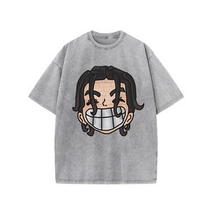 Camiseta de manga corta unisex personalizada de fábrica con ropa de calle Vintage de peso pesado estampada Camiseta de lavado ácido de algodón 100%. - Product Image 1