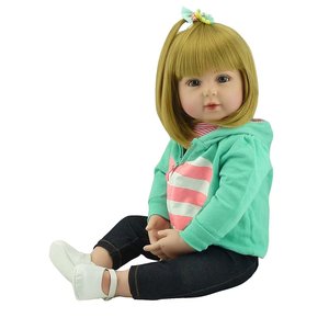Venta caliente moda chica muñeca 48cm silicona y cuerpo de tela Reborn Baby Doll Nueva simulación de silicona suave Reborn Baby Doll - Product Image 4