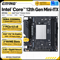 Motherboard ITX ERYING Generasi ke-12 Alder Lake dengan CPU Intel Core I5-12500H DDR4 3200MHz I 3*NVMe PCIe4.0 Mainboard Desktop Gaming