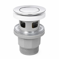 Bouchon de vidange en acier pour lavabo, avec trou de trop-plein, type push-up, moderne et minimaliste, fabriqué en Chine ; Vente en gros