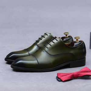 Chaussures habillées décontractées en cuir véritable pour hommes, style britannique, à lacets, en cuir de vachette pleine fleur, à trois empiècements, pour le printemps - Product Image 6